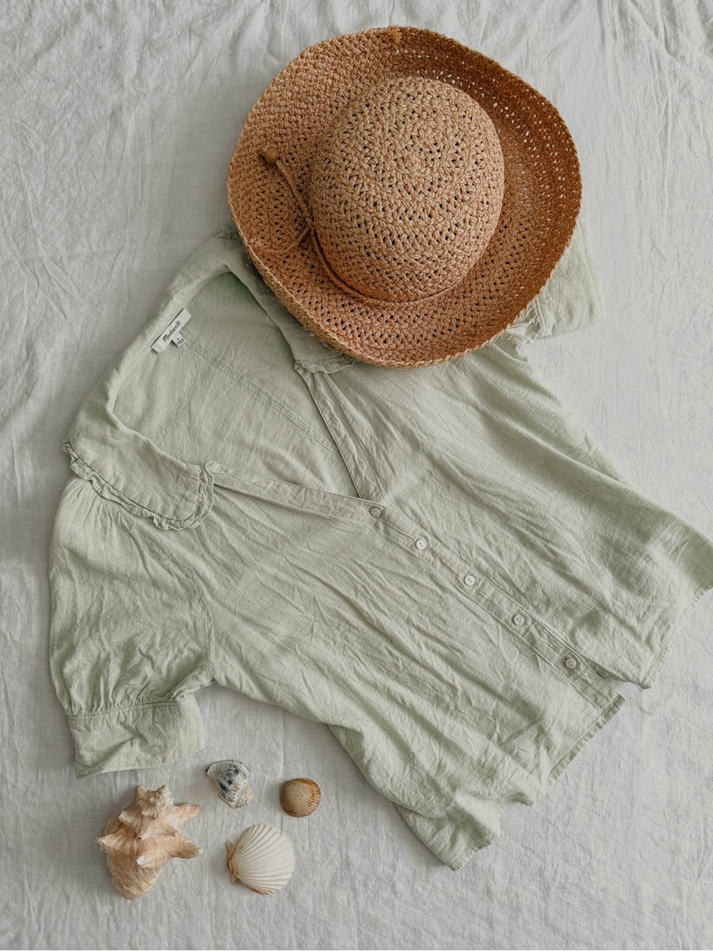 Madewell Linen Blend Peter Pan Collar Top